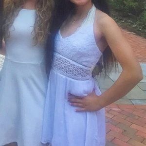 abercrombie flowy white romper